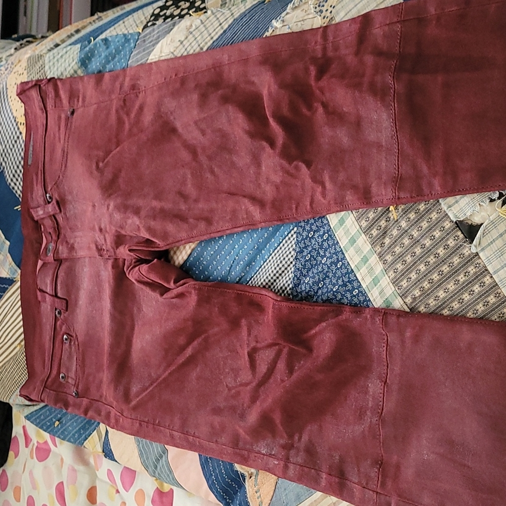 Rag & Bone 100% Lamb Leather Red Jeans - Picture 2 of 10
